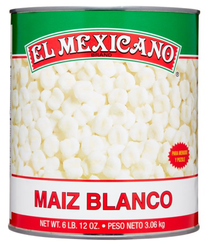 El Mexicano White Hominy 108 oz