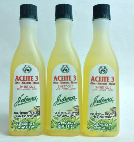 Jaloma Aceite 3 in 1 (Olive/Almond/Castor) 120ml (Grande)