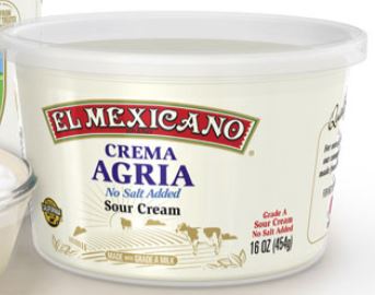 El Mexicano Crema Agria Tub-16oz-------->PICK UP ONLY