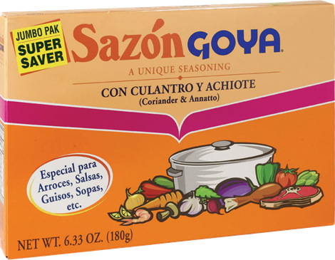 3776- Goya Sazon Culantro y Achiote (Coriander & Annatto) 6.3 oz---JUMBO--3 PACK