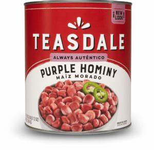 Teasdale Hominy Morado (Indian Purple Corn) 108 oz