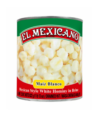 100002-El Mexicano White Hominy 29oz