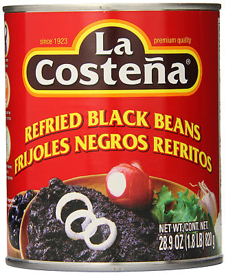 La Costena Refried black beans 29oz