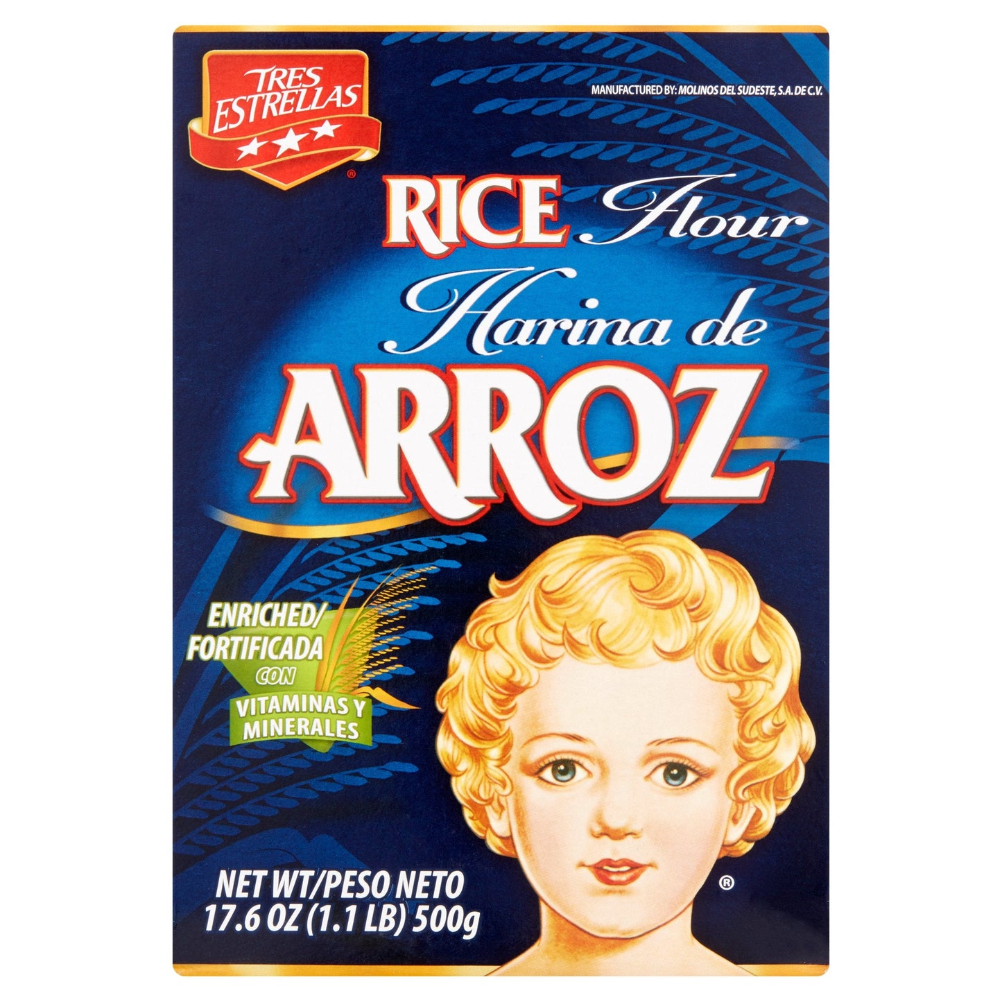 Tres Estrellas Harina De  Arroz (Rice Flour) 17oz